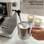 Electactic 20 Bar Espresso Machine with Milk Frother, Professional Espresso Coffee Maker for Cappuccino & Latte, Stainless Steel Espresso Maker with 40.6oz Removable Water Tank for Home Kitchen