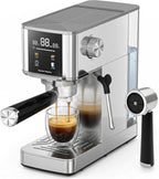 Electactic 20 Bar Espresso Machine with Milk Frother, Professional Espresso Coffee Maker for Cappuccino & Latte, Stainless Steel Espresso Maker with 40.6oz Removable Water Tank for Home Kitchen