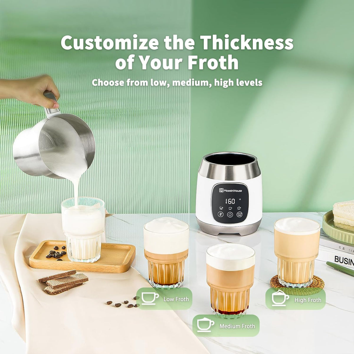 Maestri House DualFro 600 Milk Frother and Steamer 21oz/600mL