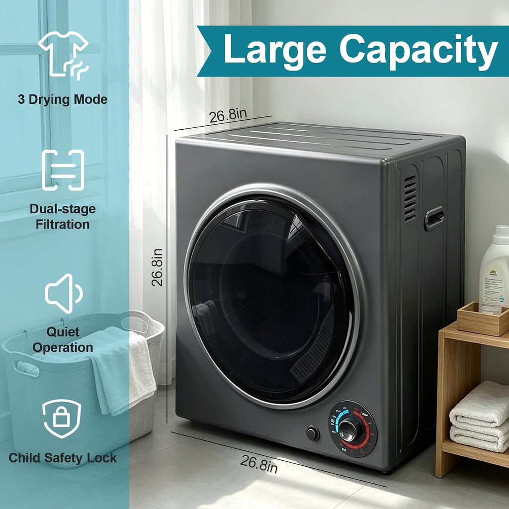 Portable Dryer for Clothes, 1500W Dryer, 4 Drying Mode