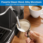 XIXUBX Espresso Machine with Grinder, PID & Programmable Settings, Black