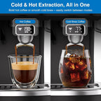 XIXUBX Espresso Machine with Grinder, PID & Programmable Settings, Black