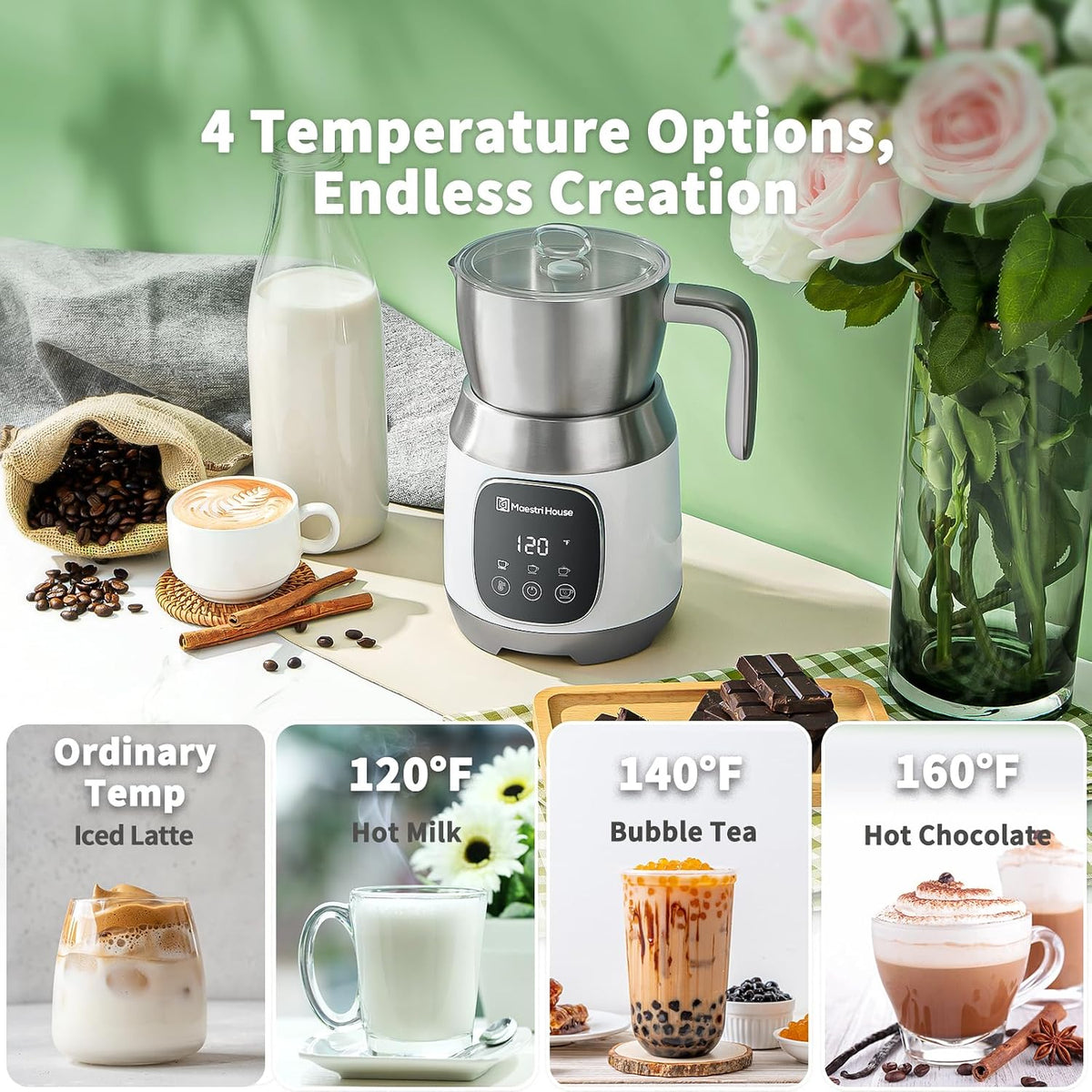 Maestri House DualFro 600 Milk Frother and Steamer 21oz/600mL
