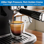 XIXUBX Espresso Machine with Grinder, PID & Programmable Settings, Black