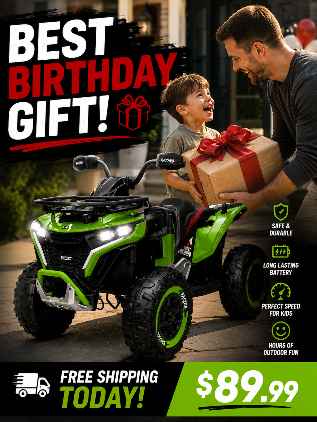 SHOPTOVISTA ™  Four Wheeler Kids ATV