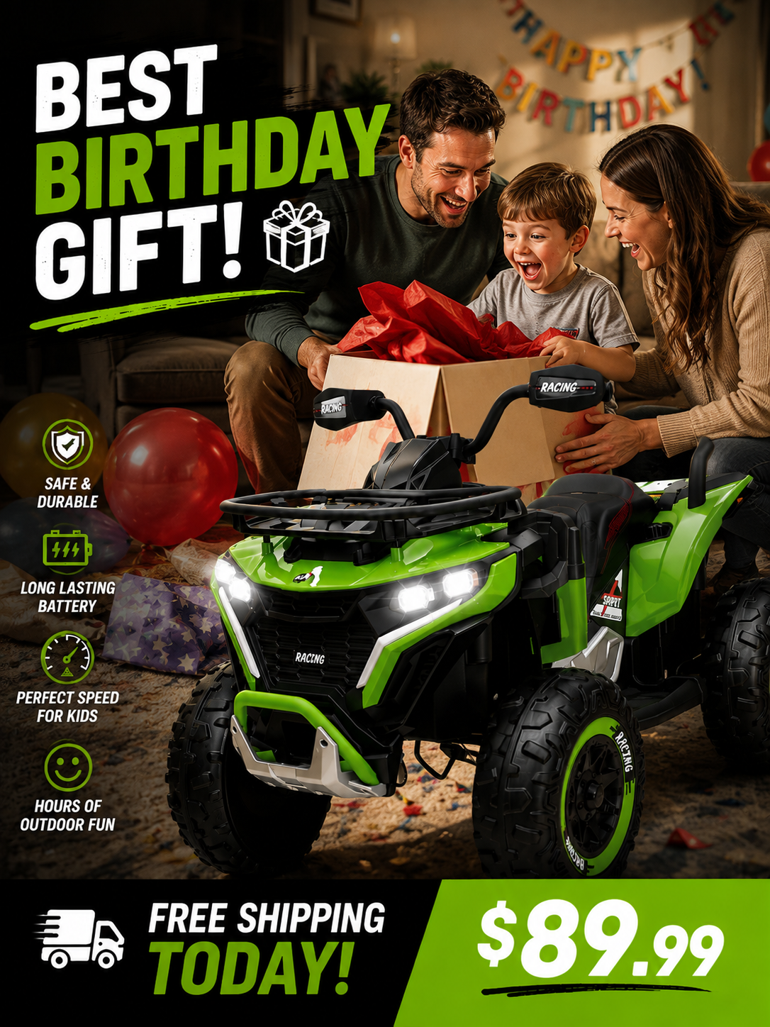 SHOPTOVISTA ™  Four Wheeler Kids ATV