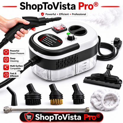 ShopToVista Pro® 2500W High Pressure Steam Cleaner Handheld Deep-Clean Steamer for Kitchen, Car & AC