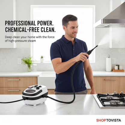 ShopToVista Pro® 2500W High Pressure Steam Cleaner Handheld Deep-Clean Steamer for Kitchen, Car & AC