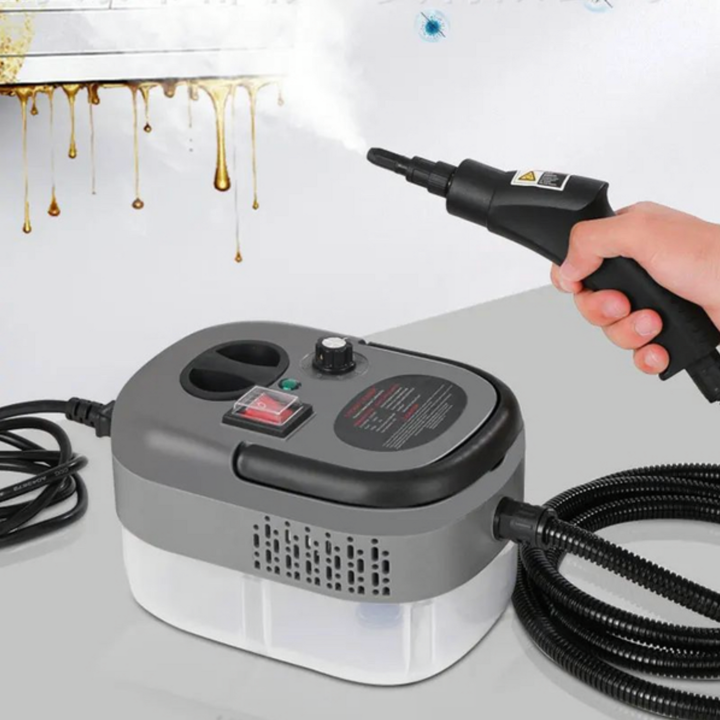 ShopToVista Pro® 2500W High Pressure Steam Cleaner Handheld Deep-Clean Steamer for Kitchen, Car & AC