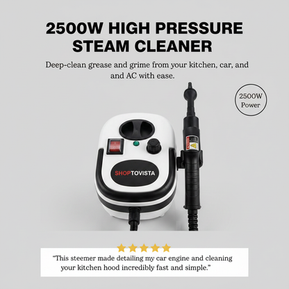 ShopToVista Pro® 2500W High Pressure Steam Cleaner Handheld Deep-Clean Steamer for Kitchen, Car & AC