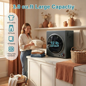 Portable Dryer for Clothes, 1500W Dryer, 4 Drying Mode - stellar-photo-guarantee